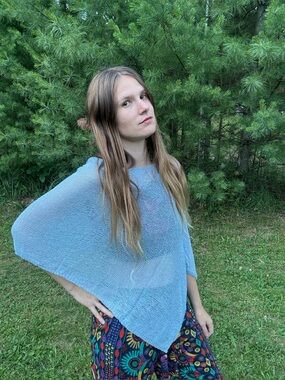 Knit Poncho Summer Wear